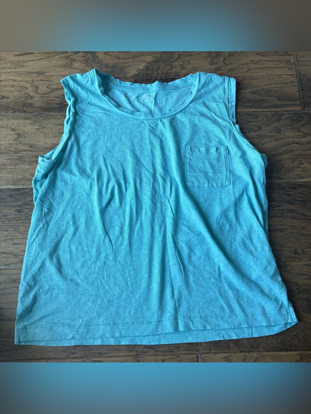 Madewell Light Blue\teal Sleeveless Pocket Tank